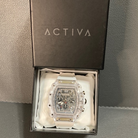Activa Men's Watch w/ Skeleton Dial - 44.3mm, White (ACW2305-004) - Picture 2 of 7